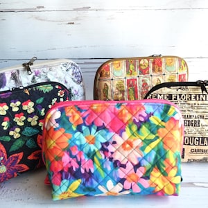 Bolsas para cosméticos, bolsa de maquillaje de tela, bolsa con un maravilloso estampado, bolsa para cosméticos de gran capacidad