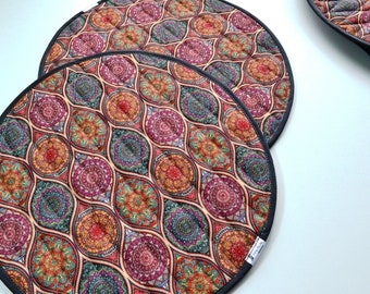 Placemats, colour full, Dinnerware set, Housewarming Gift, Napkins, Breakfast set, round placemats