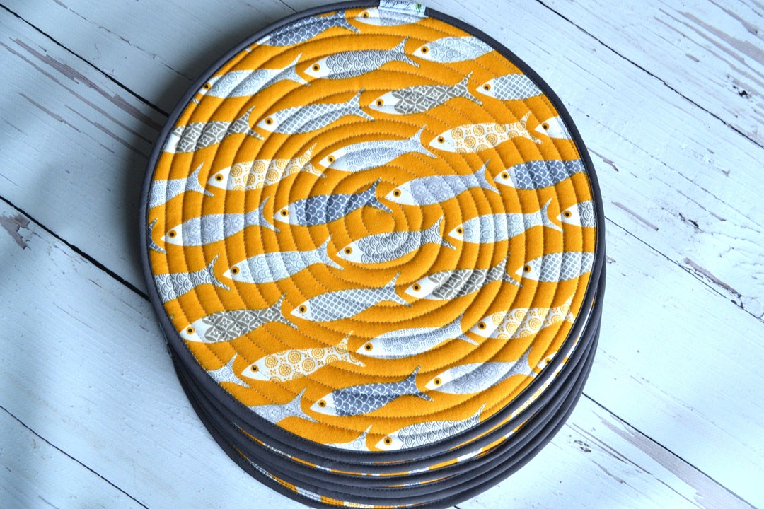 Fish Placemats Dinnerware Set Lunch Mats Kitchen Etsy