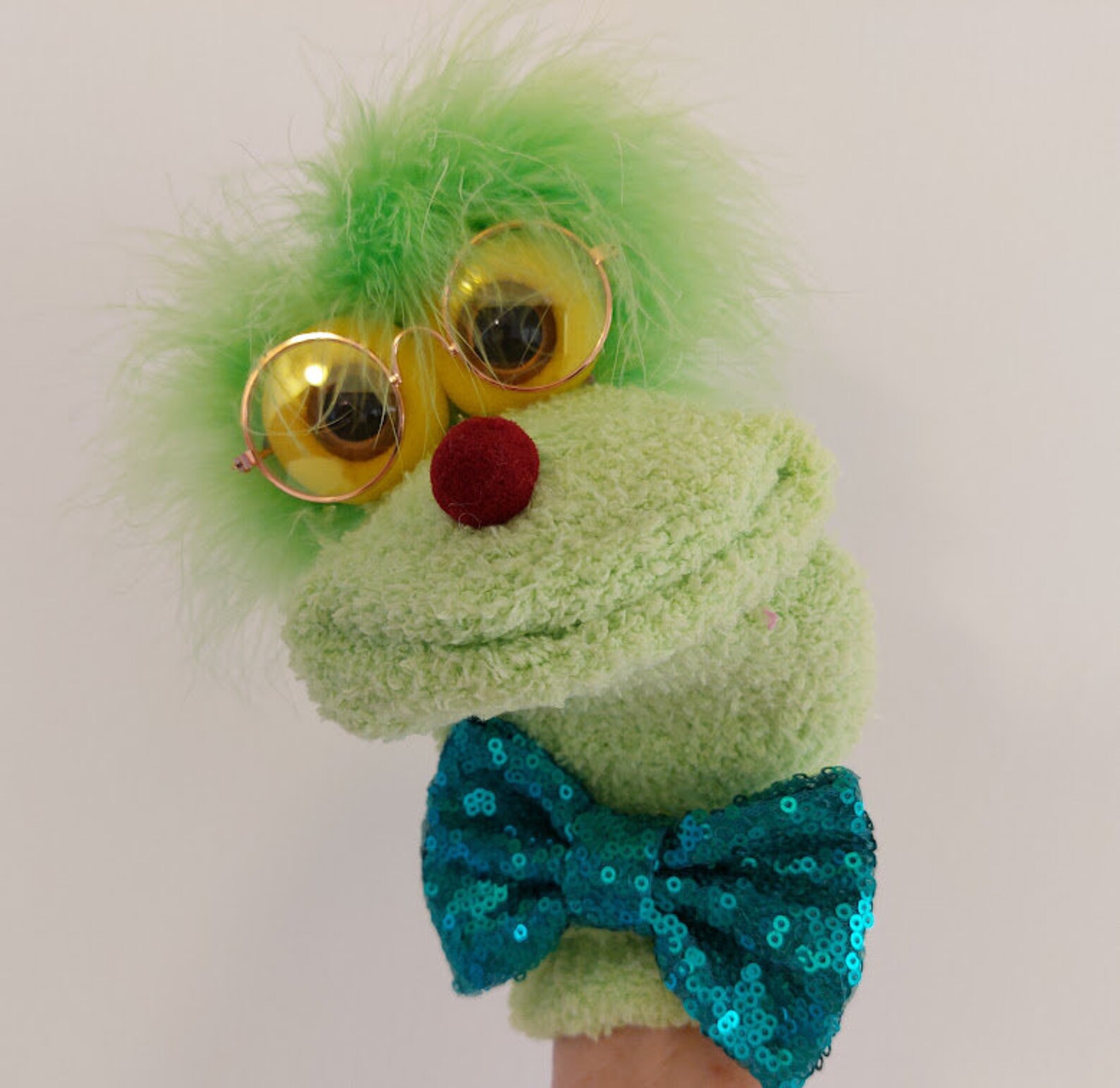 Boy Sock Puppet With Glasses TheaterPuppets Professional Etsy