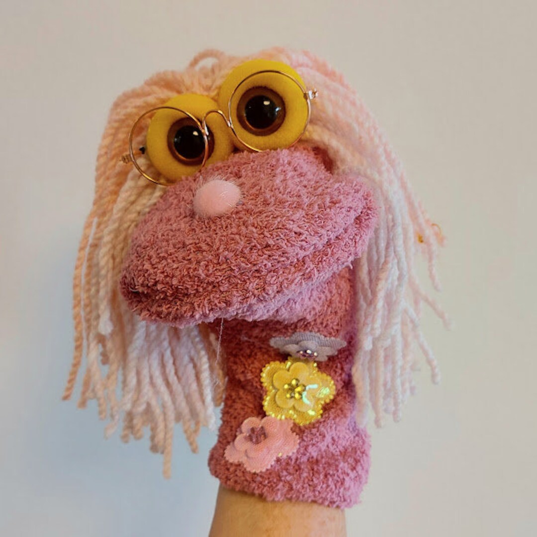 Hand Puppet With Glasses Theaterpuppets Kindergarten Cute Etsy