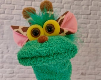 Cute Giraffe Sock Puppet, Professional puppet, Kindergarten cute puppets theater show, Soft Giraffe doll