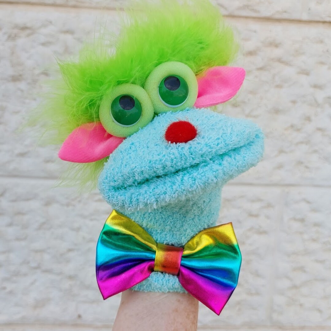 Sock Puppet Funny Hand Puppet Theaterpuppets Kids Bedtime Etsy