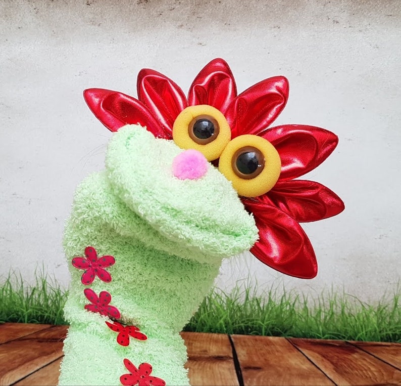 Set of 2 flowers Hand Puppet Toys Puppets