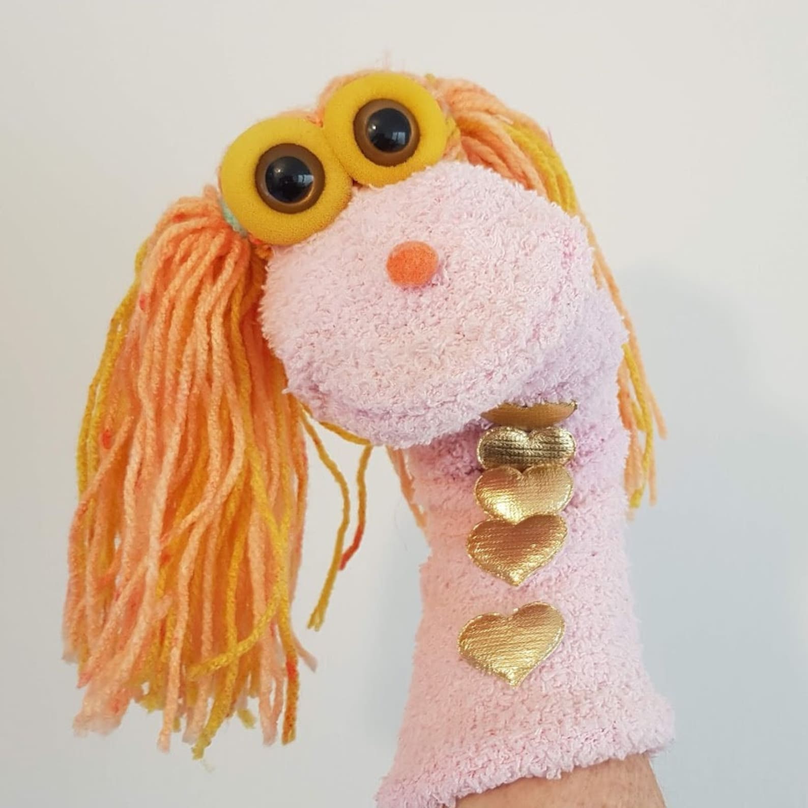 Girl Sock Puppet Gift For Toddlers Made For Love Puppet Etsy