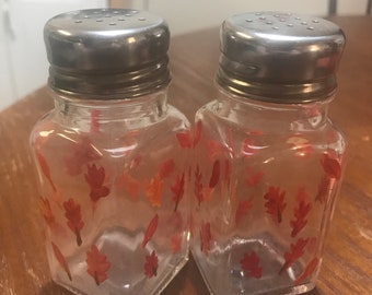 Hand-painted Fall Leaves Salt and Pepper Shakers