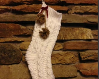 PATTERN Crocheted Christmas stocking pattern, christmas stocking, crochet pattern, christmas stocking pattern, cable knit, crochet cable