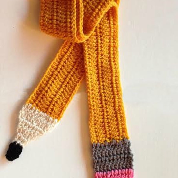 Crocheted Pencil, pencil Scarf, teacher gift, graduate gift, secretary present, student teacher gift, crocheted pencil scarf, gift under 20