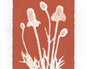 Monoprint Art Card Prairie Hats No.3