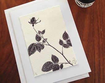 Monoprint Art Card Rose No.4