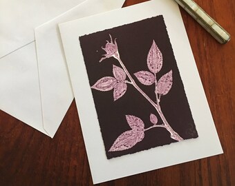 Monoprint Art Card Rose No.5