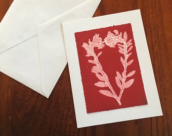 Monoprint Art Card Red Heart No.3