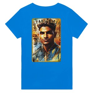 Camiseta "Tiburón" de Shubman Gill: estilo retro de Bollywood, algodón de alta densidad, homenaje a la élite del críquet.