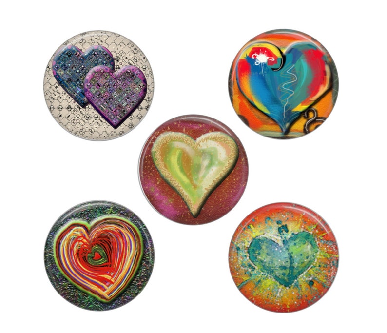 5x Hearts Cabochons 182025mm Set 10