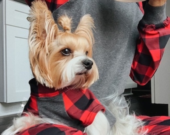 green plaid dog pajamas
