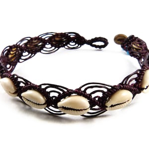 Anklet with Cowrie Shells Thailand Macrame Tribal Surfer Body Jewellery image 1