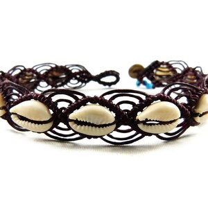 Anklet with Cowrie Shells Thailand Macrame Tribal Surfer Body Jewellery zdjęcie 2