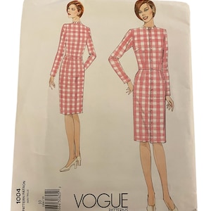 Patrón de costura Vogue 1004 Vestido abrigo clásico Talla 10 Nuevo en paquete Sastre Agotado