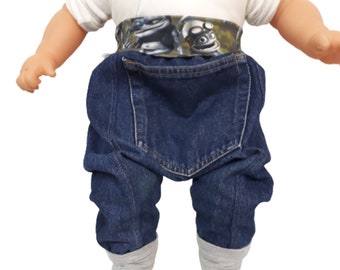 recycled jeans baby mitwachshose ca. gr. 62 bis ca. gr. 80 unikat