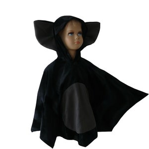 fledermaus halloween fasching kostüm cape poncho für kleinkinder fellimitat