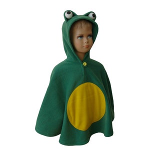 Capa poncho de disfraz de rana para carnaval de Halloween para niños pequeños
