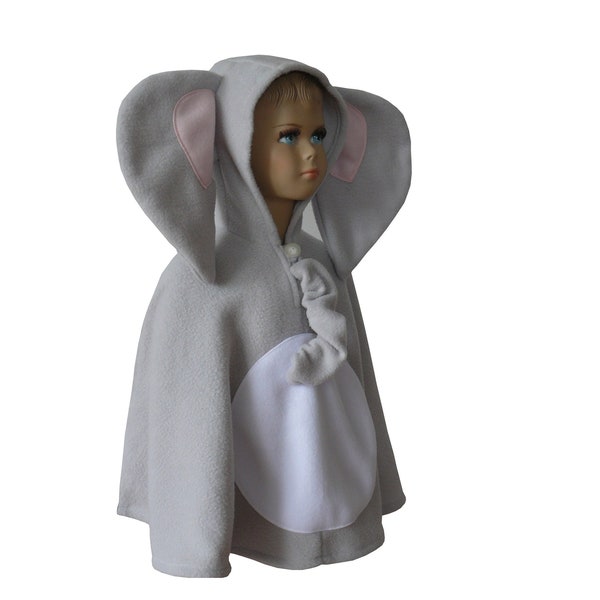 elefant grau halloween fasching kostüm cape poncho für kleinkinder