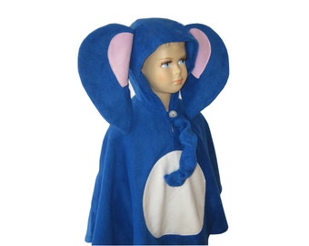 elefant blau halloween fasching kostüm cape poncho für kleinkinder