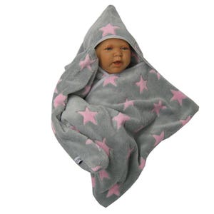 star fleece baby wrap sleeping bag sleepsack swaddle footmuff soft fleece image 1