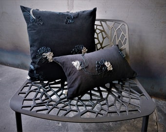 indoor pillow cover case throw pillow cushion corduroy black