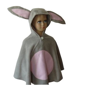 grey bunny halloween carnival costume cape for toddlers