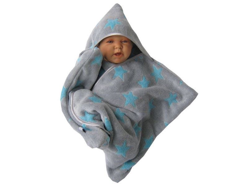 star fleece baby wrap sleeping bag sleepsack swaddle footmuff soft fleece image 1