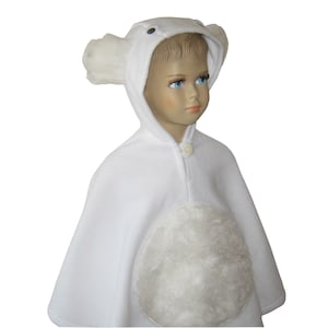 eisbär halloween fasching kostüm cape poncho für kleinkinder weiß