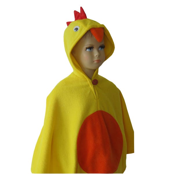 Disfraz de pollito, poncho de capa de carnaval de Halloween para niños pequeños