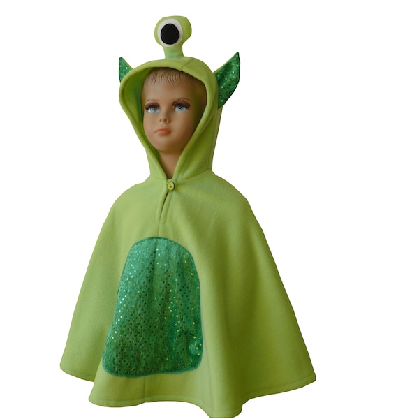 alien monster halloween fasching kostüm cape poncho für kleinkinder