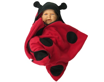 star fleece baby wrap sleeping bag sleepsack swaddle footmuff  halloween carnival lady bug