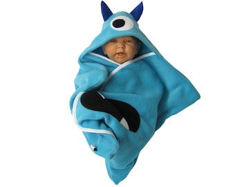 star fleece baby wrap stern babydecke schlafsack pucktuch swaddle einschlagdecke monster halloween fasching türkis