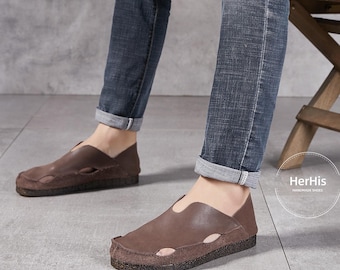 2 colori! Scarpe in pelle da uomo fatte a mano, scarpe da uomo Oxford, scarpe larghe da uomo, slip on da uomo, scarpe basse, scarpe morbide casual, scarpe comode