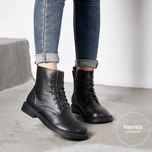 Handgemaakte vrouwen leren laarzen, Oxford platte schoenen dames, vrijetijdsschoenen, korte laarzen, laarsjes, zwarte laarsjes, bruine laarzen, winterlaarzen