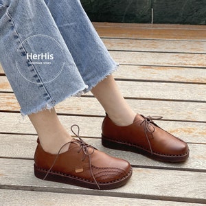 Women Leather Shoes Leather Oxfords Oxford Shoes Soft Leather Shoes Closed Shoes Red Shoes Brown Shoes Etsy