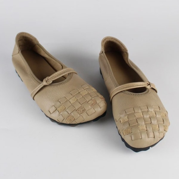 Handmade Women Soft Leather Shoes,Women Flat Leather Shoes,Comfortable Wide Toe Shoes,Casual Shoes,Slip Ons