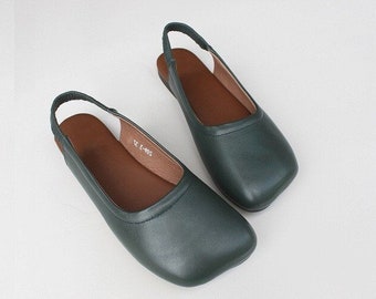 Handmade Soft Women Leather Shoes,Flat Oxford Shoes,Slip Ons,Women Sandals