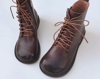 short leather booties