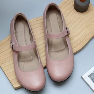 SLOUPLUS@  Handmade Genuine Leather Mary Janes,Women Slip On Shoes, Soft Cowhide Flats,Daily Wear Shoes Lightweight Comfort Loafers