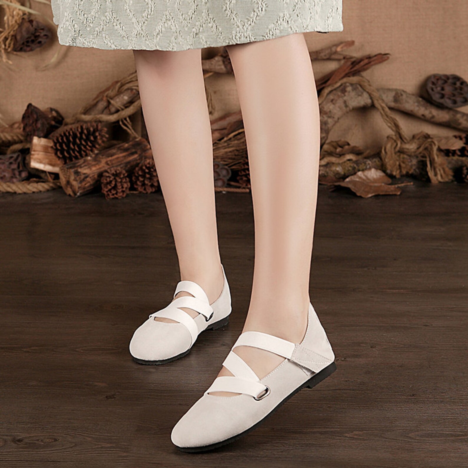 tan handmade ballet shoes,oxford women shoes, flat leather shoes, retro soft leather shoes, casual shoes