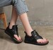 3 Colors! Handmade Women Leather Sandals,Oxford Retro Women platform,High Platform Flip Flops & Thongs 