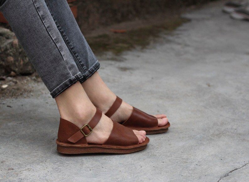 Handmade Women's Flat Sandals Leather Sandals Leather Etsy