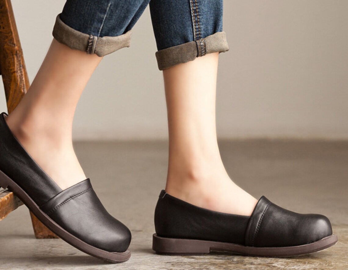 SALE 4 Colors Handmade Women Shoes Flat Leather Shoes for Etsy