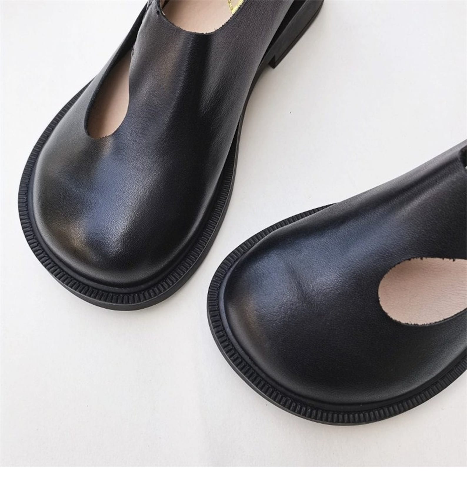 Handmade Women Leather Shoeswide Toe Shoes Flat - Etsy