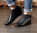 Handmade Black Shoes,Ankle Boots,Oxford Women Fall Shoes, Flat Tie-Back Shoes, Retro Leather Shoes, Casual Shoes, Soft Flat Booties 