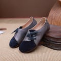 Handmade Women Shoes,Dark Blue Oxford Shoes, Flat Shoes, Retro Leather Shoes, Casual Shoes, Slip Ons, Loafers